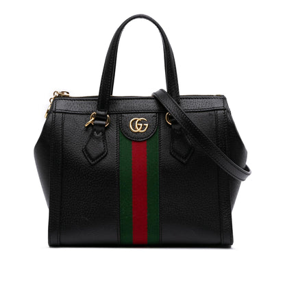 Gucci Small Leather Web Ophidia Satchel