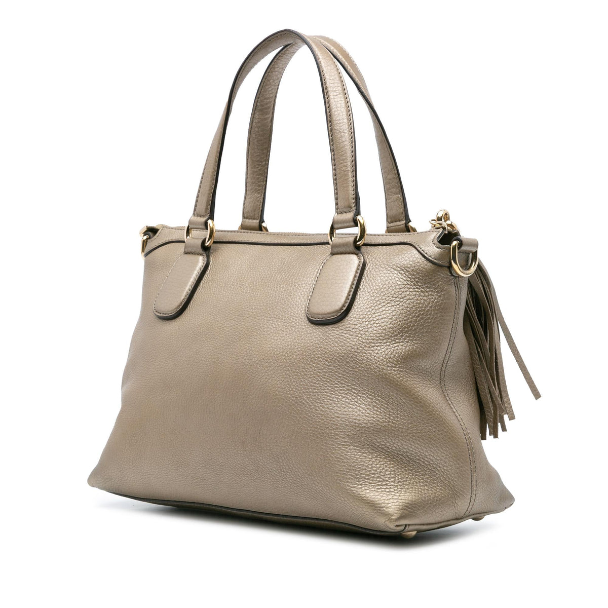 Gucci Small Metallic Leather Soho Working Satchel