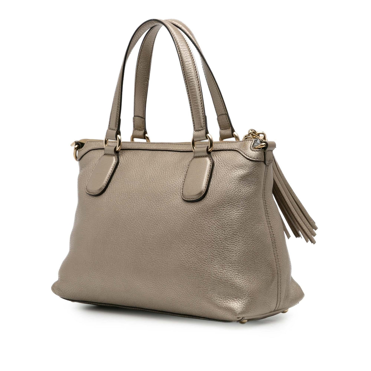 Gucci Small Metallic Leather Soho Working Satchel