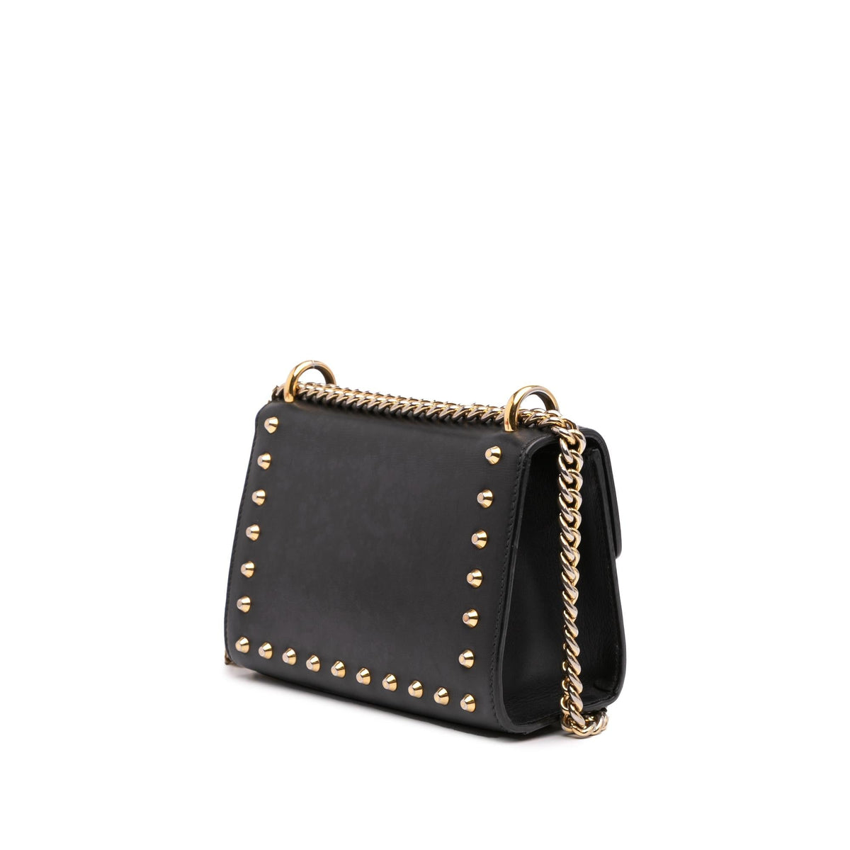 Gucci Small Pearl Studded Leather Padlock Crossbody