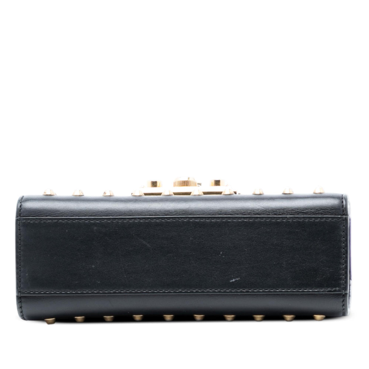 Gucci Small Pearl Studded Leather Padlock Crossbody