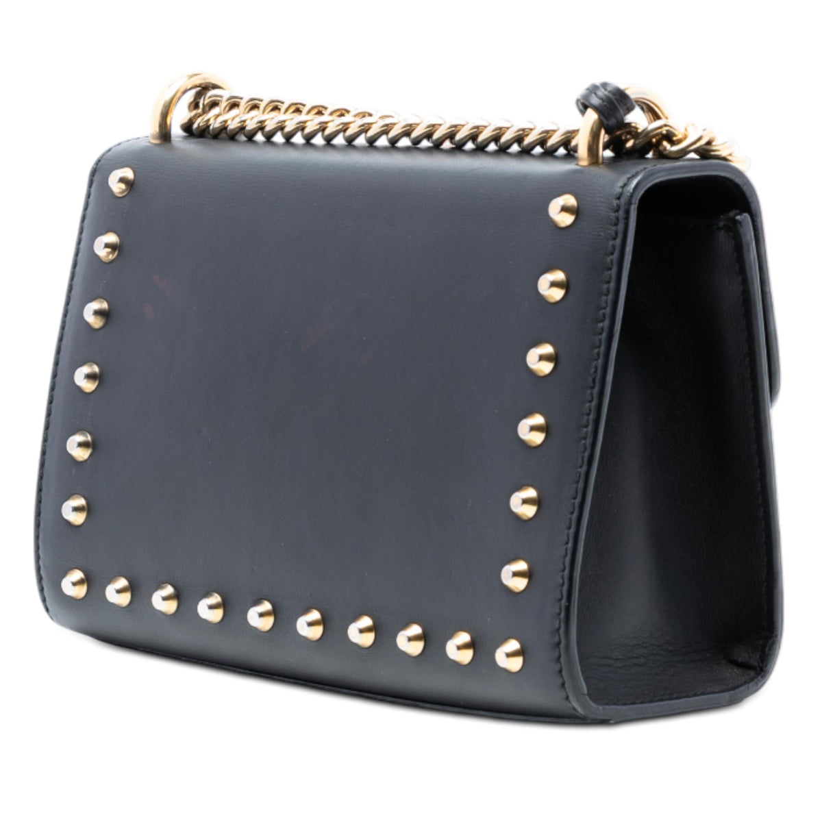 Gucci Small Pearl Studded Leather Padlock Crossbody