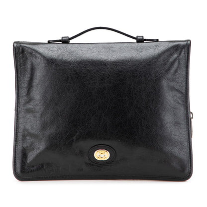 Gucci Soft Leather Interlocking G Portfolio Business Bag