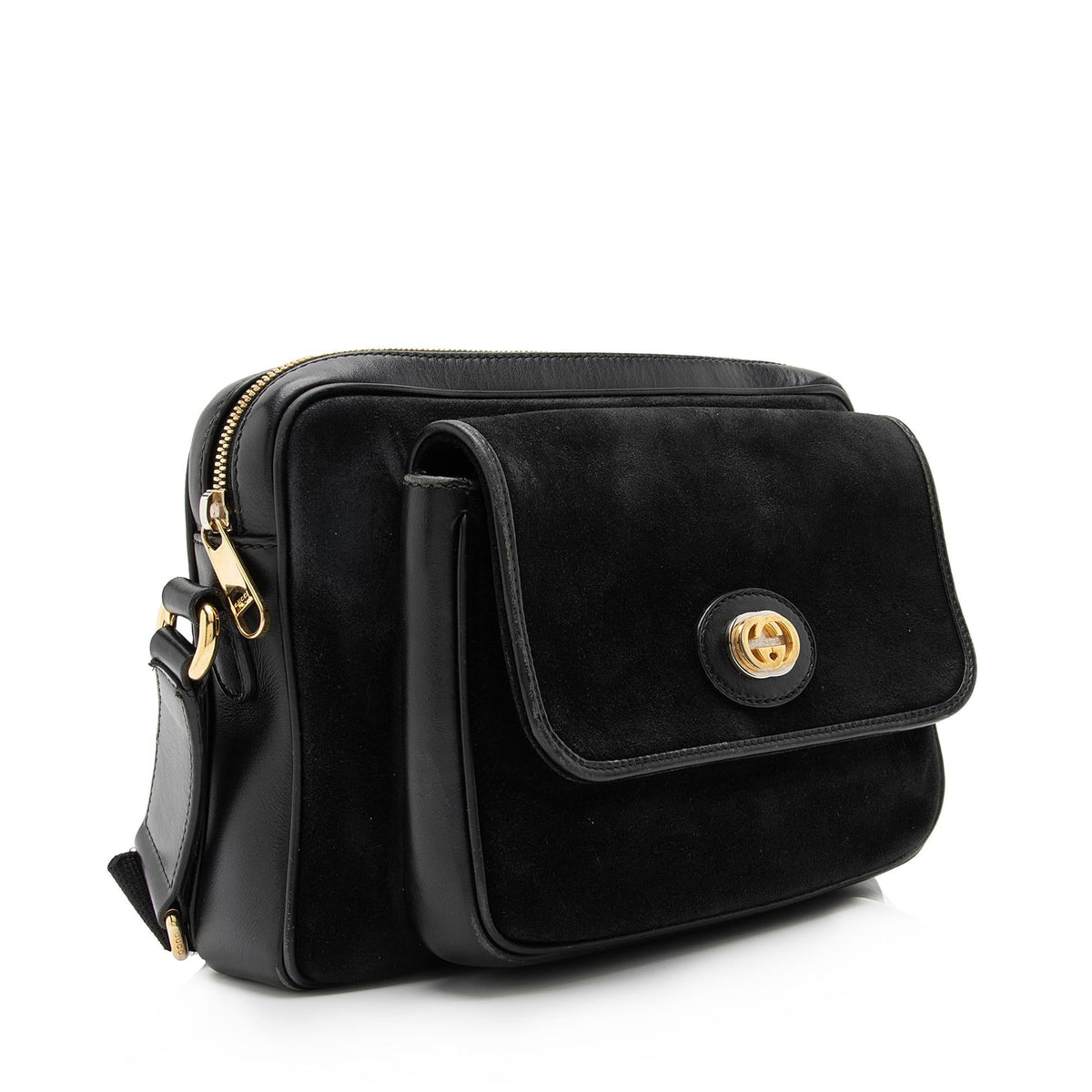 Gucci Suede Interlocking G Morpheus Messenger Bag (SHF-23645)
