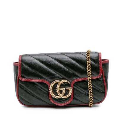 Gucci Super Mini GG Marmont Matelasse Leather Torchon Flap Crossbody
