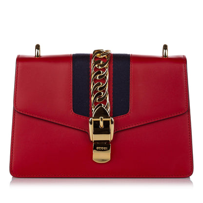 Gucci Sylvie Leather Crossbody Bag (SHG-30448)