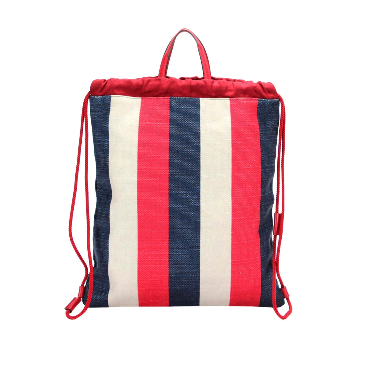 Gucci Sylvie Stripe Canvas Drawstring Backpack (SHG-q4xOwU)
