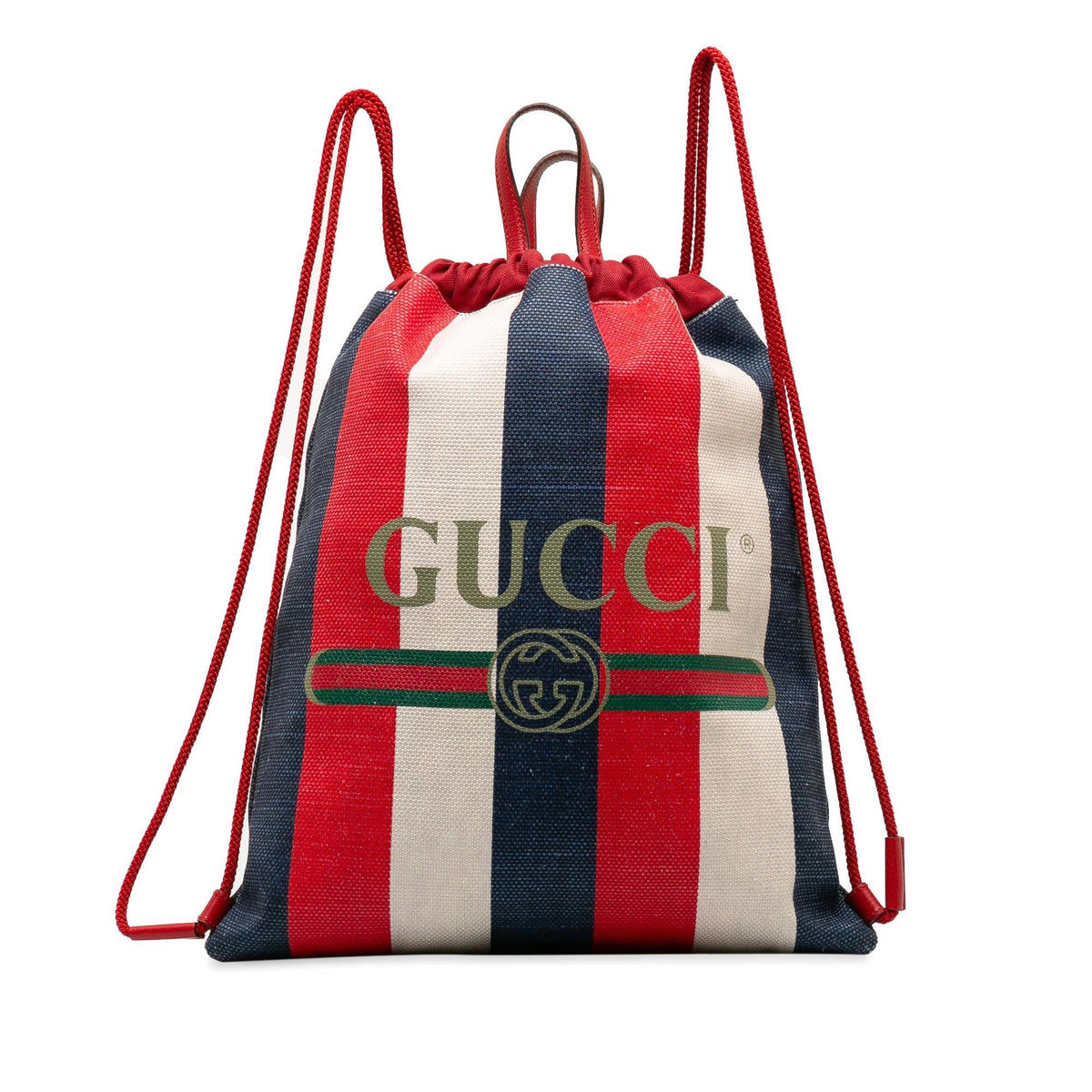Gucci Sylvie Stripe Logo Drawstring Backpack