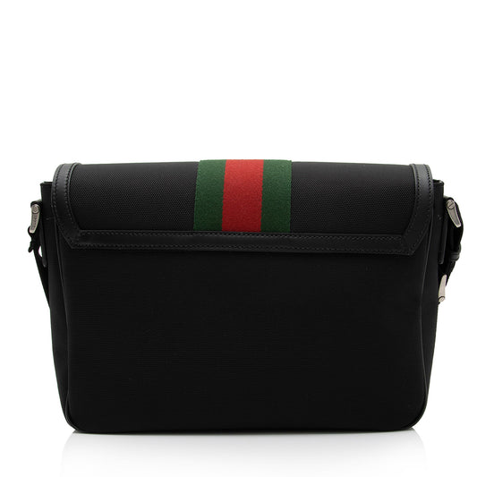 Gucci Techno Canvas Web Flap Messenger Bag (SHF-aNV2dn)