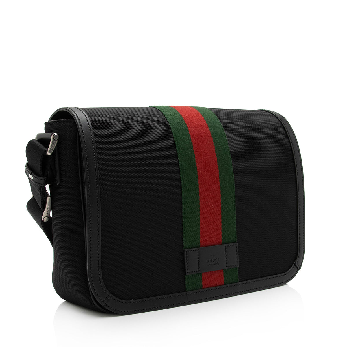 Gucci Techno Canvas Web Flap Messenger Bag (SHF-aNV2dn)