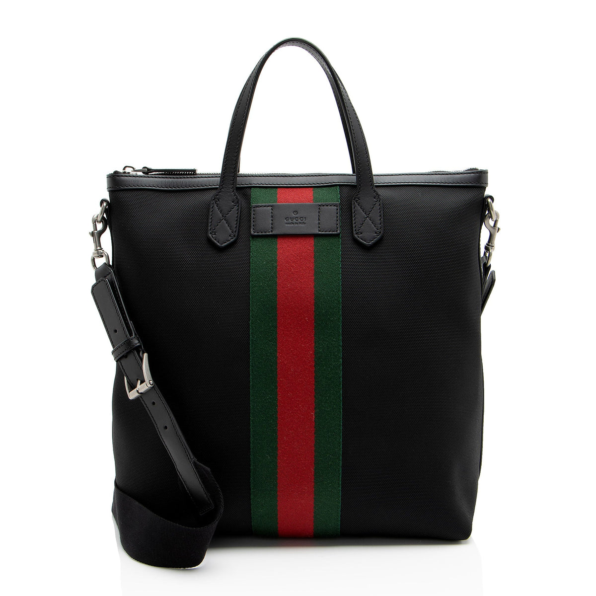 Gucci Techno Canvas Web Vertical Messenger (SHF-QCAJfR)