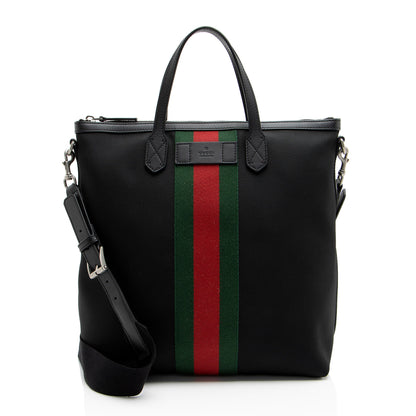 Gucci Techno Canvas Web Vertical Messenger (SHF-QCAJfR)