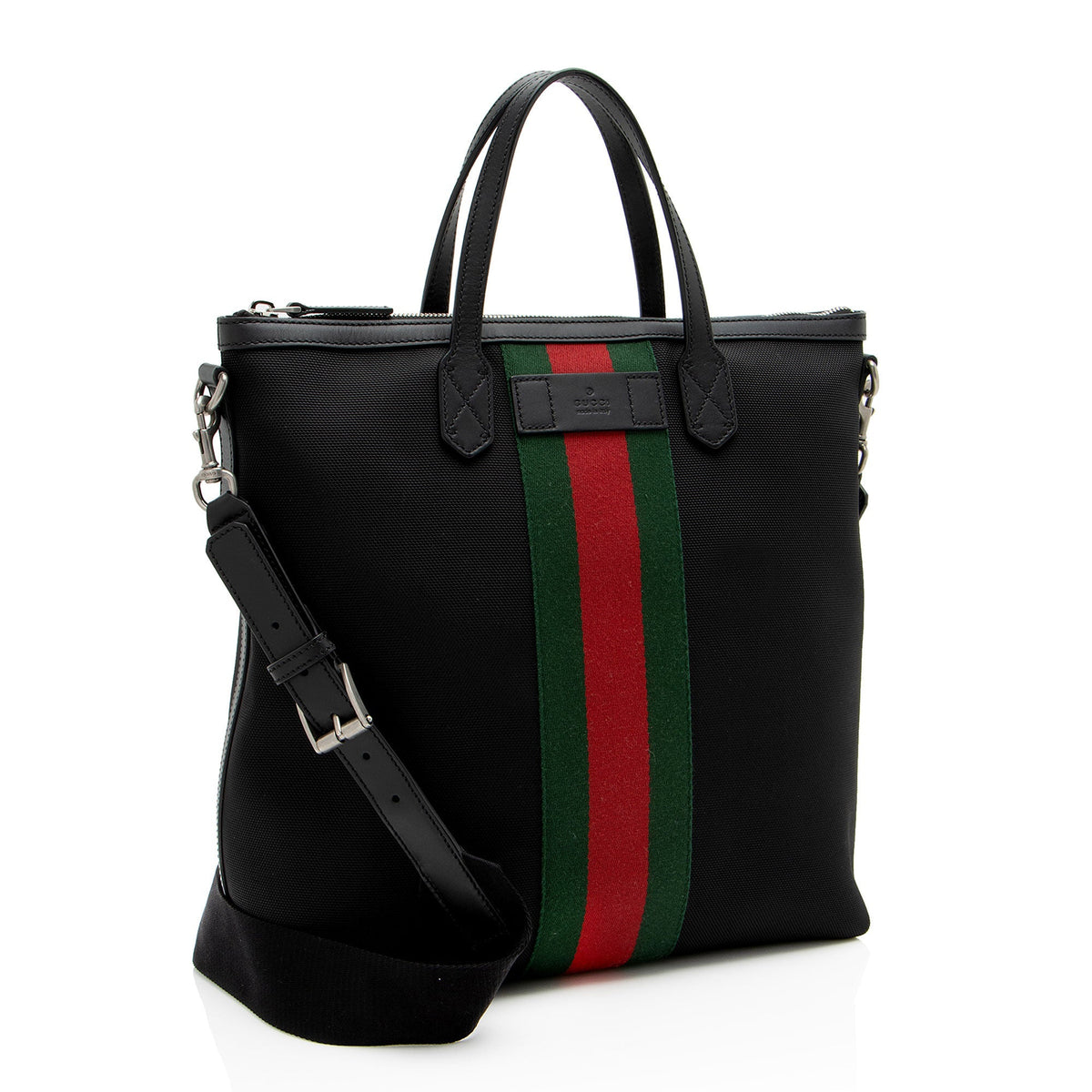 Gucci Techno Canvas Web Vertical Messenger (SHF-QCAJfR)
