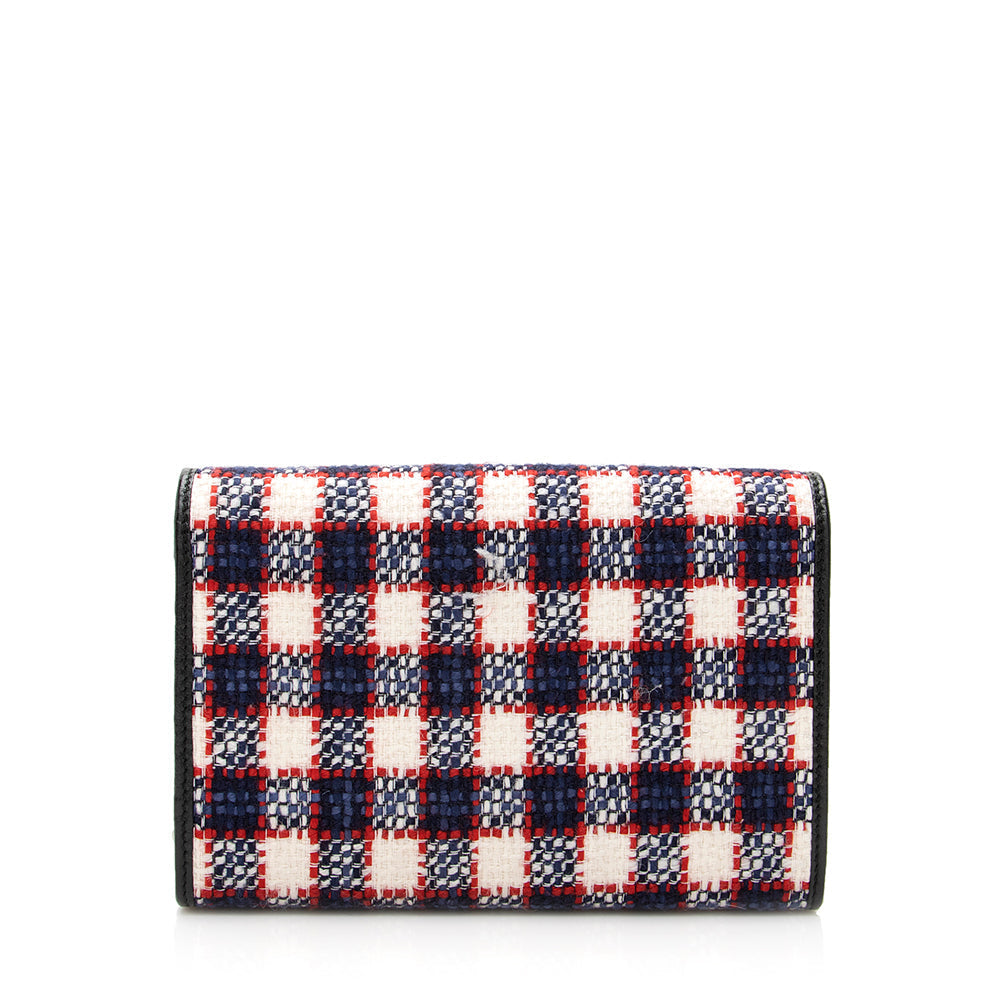 Gucci Tweed Dionysus Chain Wallet (SHF-21058)