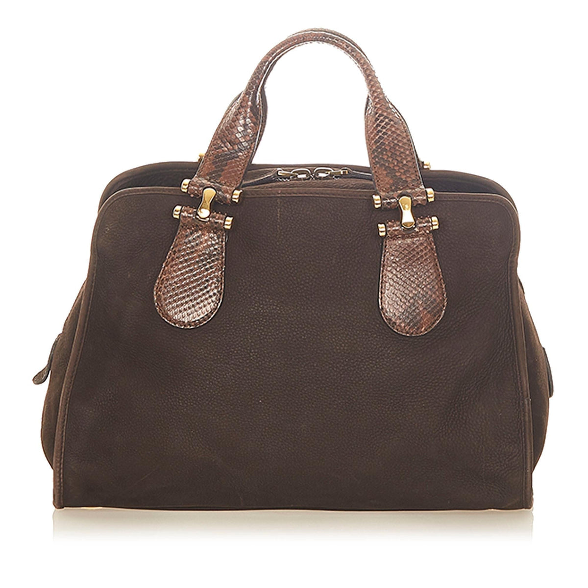 Gucci Twice Nubuck Leather Handbag (SHG-31660)