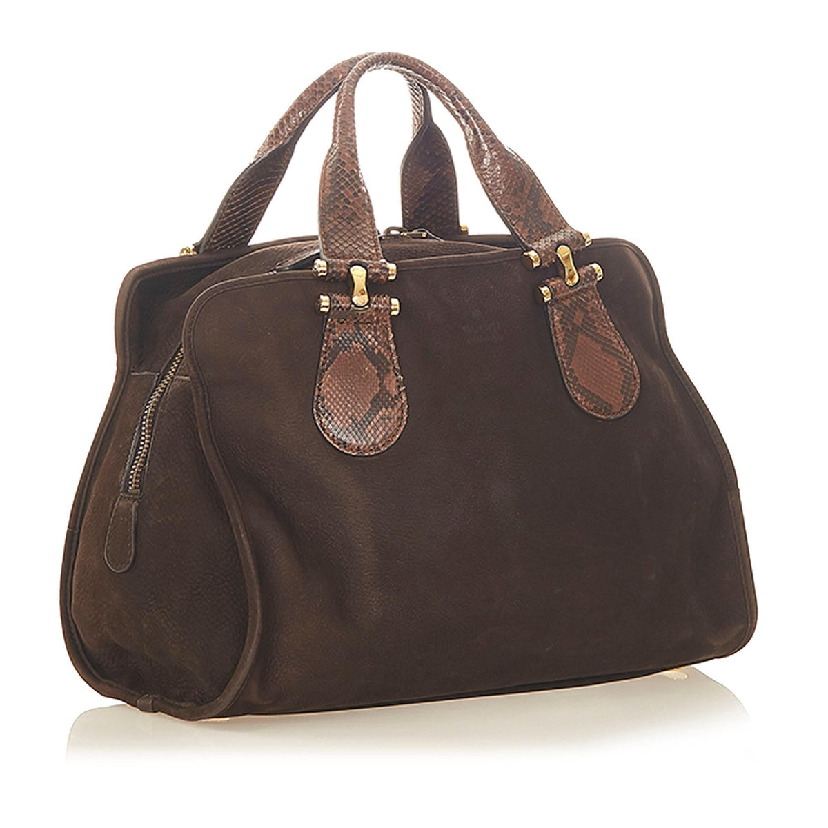 Gucci Twice Nubuck Leather Handbag (SHG-31660)
