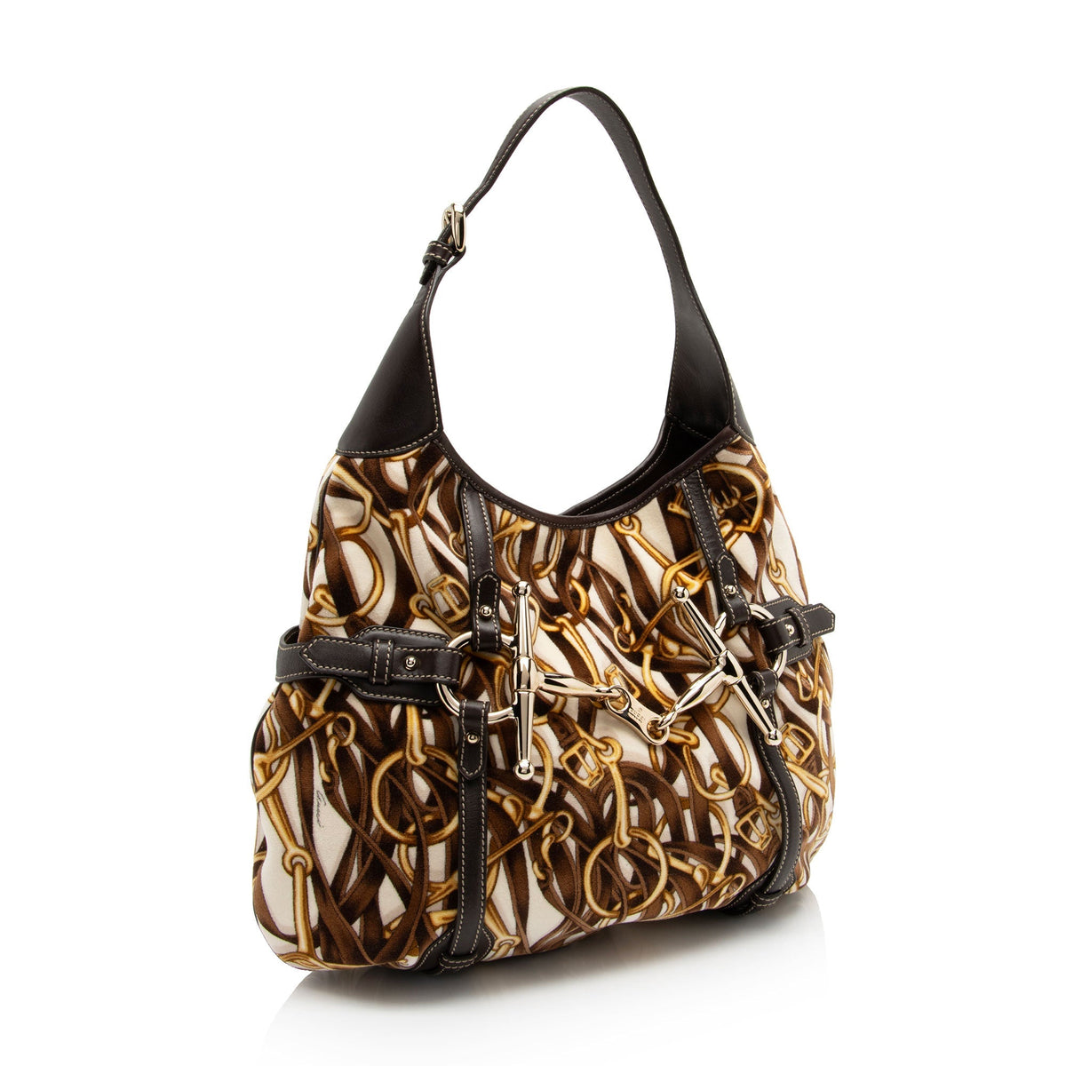 Gucci Velvet Horsebit 85th Anniversary Large Hobo (SHF-ojw6md)