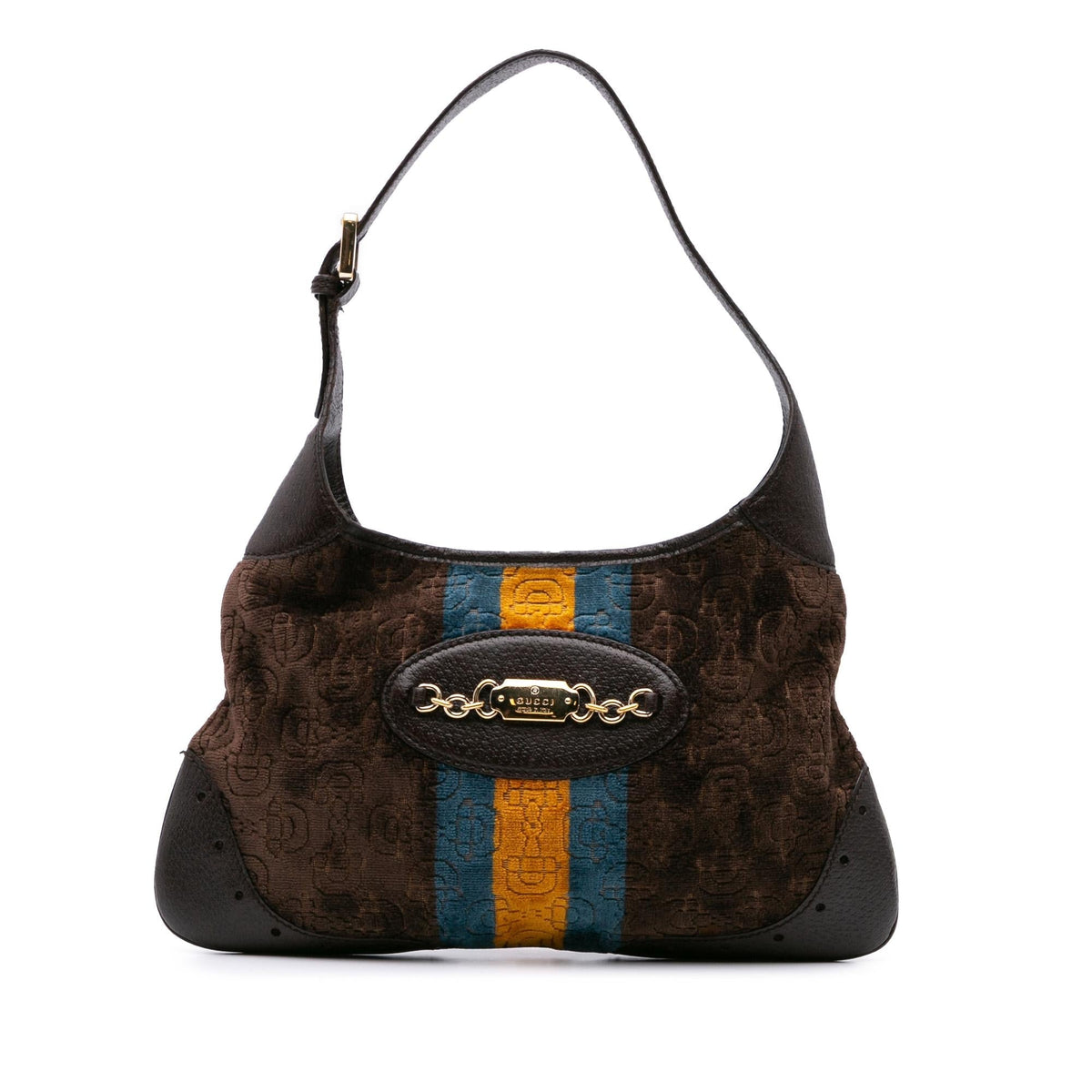 Gucci Velvet Horsebit Web Punch Hobo