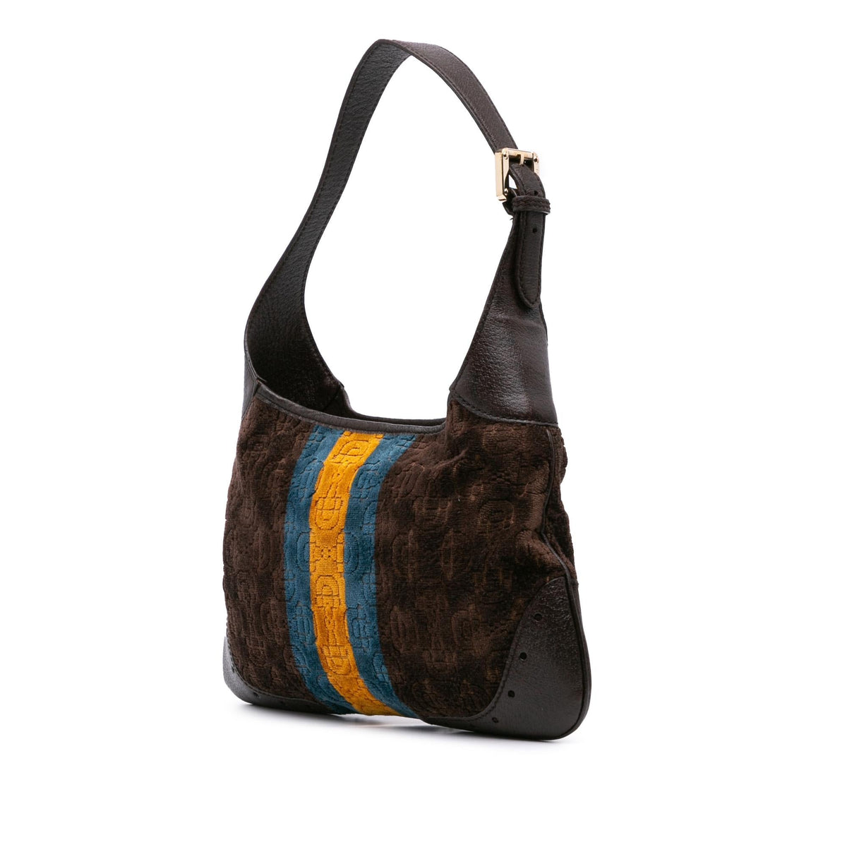 Gucci Velvet Horsebit Web Punch Hobo