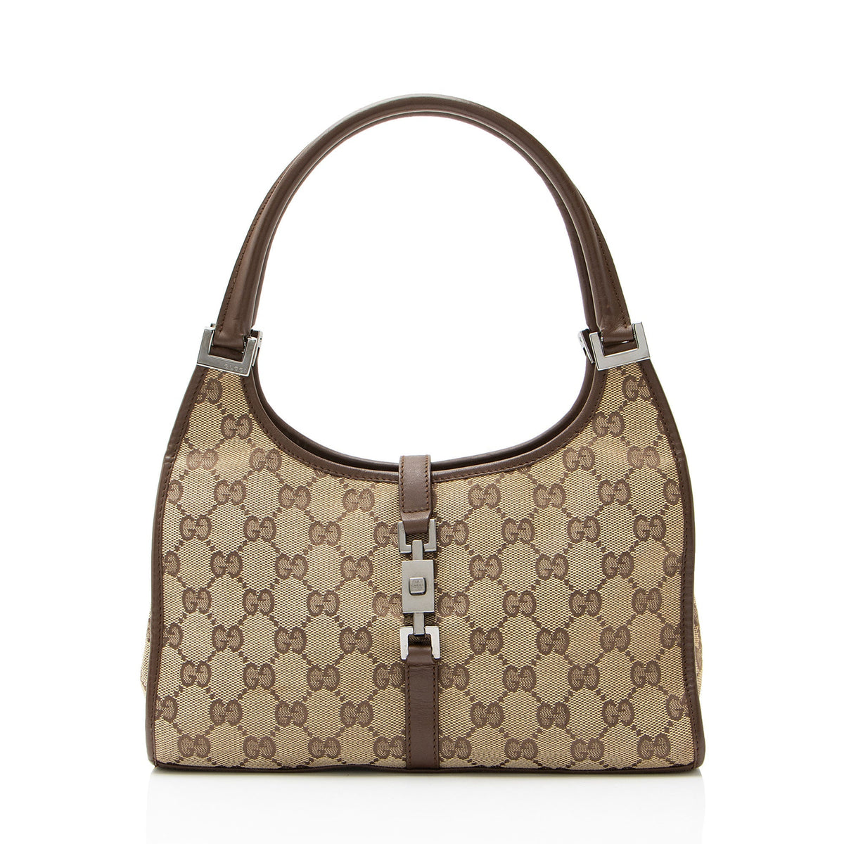 Gucci Vintage GG Canvas Bardot Small Satchel