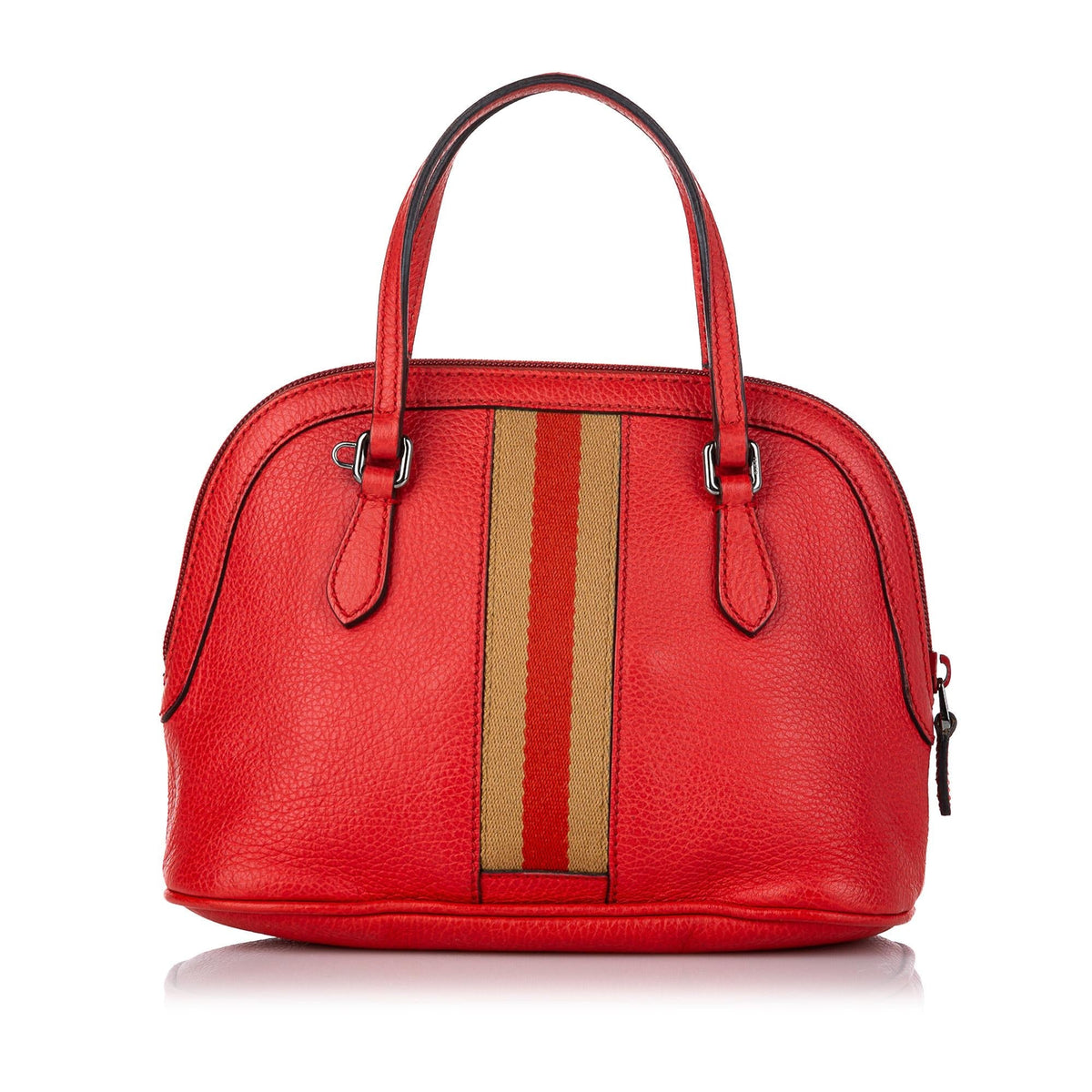 Gucci Web Dome Leather Satchel (SHG-30517)