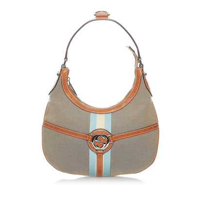 Gucci Web Reins Canvas Hobo Bag (SHG-30263)