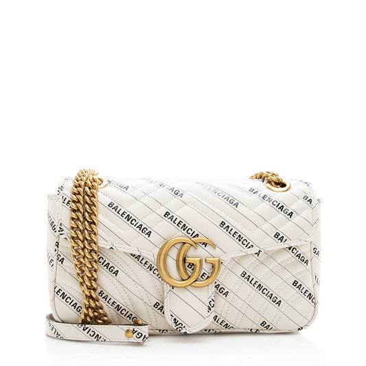 Gucci x Balenciaga Matelasse Leather GG Marmont The Hacker Project Small Bag (SHF-18429)
