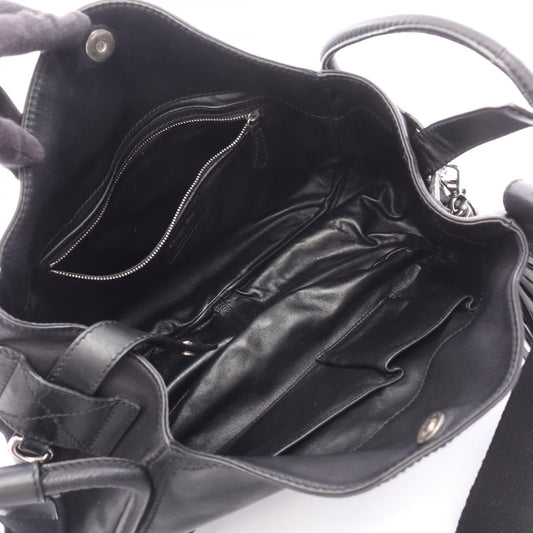 Dior Cannage lace pocket Shoulder Bag Black leather 2101219673714