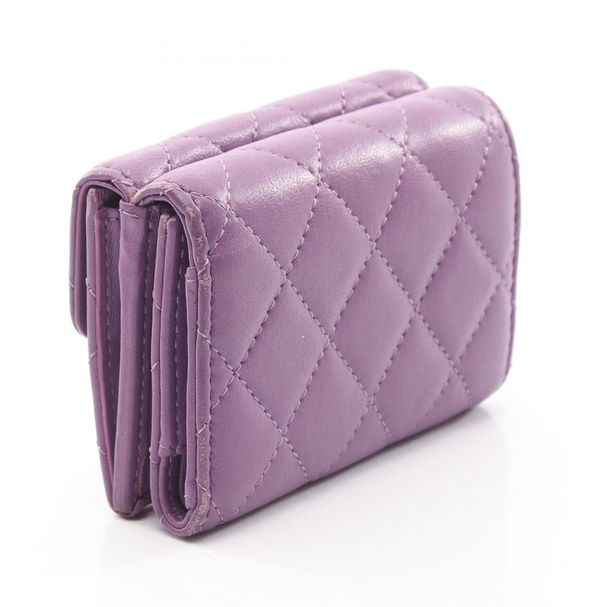 CHANEL Purple Classic Small Flap Wallet Matelasse Lambskin (sheep leather) AP0230 2107400255738