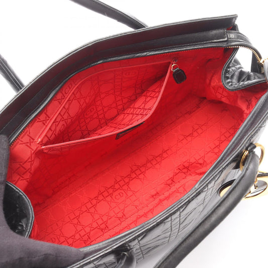 Dior Lady Christian Dior Cannage Shoulder Bag Black leather 2101219789828
