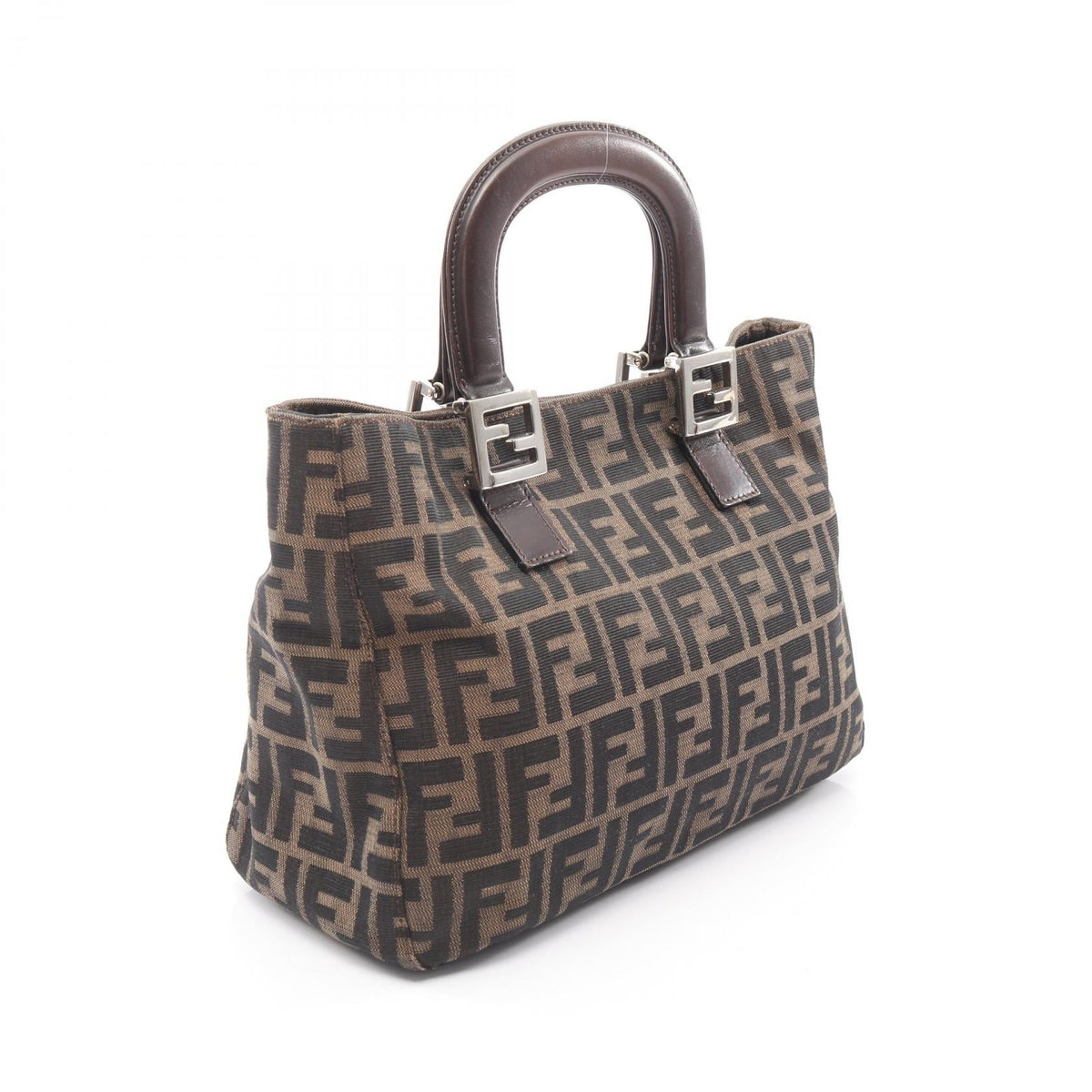 FENDI Zucca Handbag Brown canvas leather 2101219647050