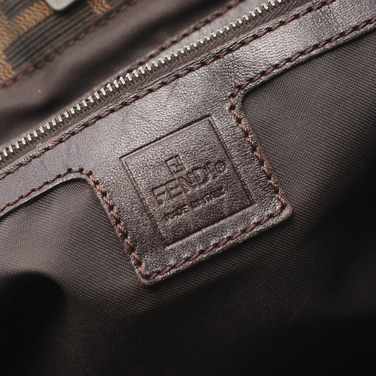 FENDI Zucca Handbag Brown canvas leather 2101219647050