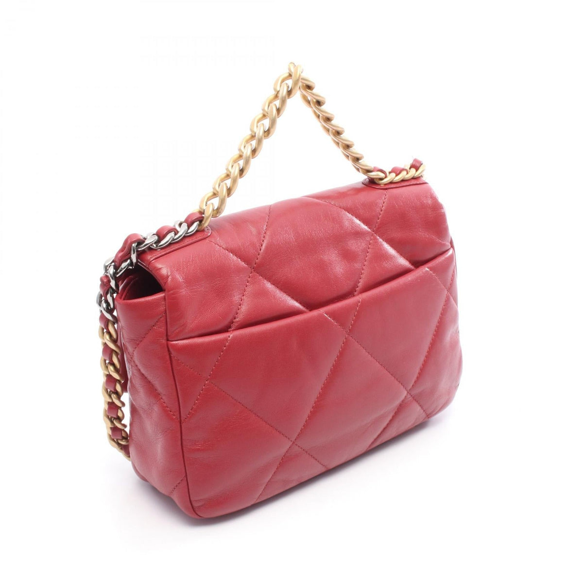 CHANEL Red 19 dix-neuf 19 Matelasse leather 2101219323244