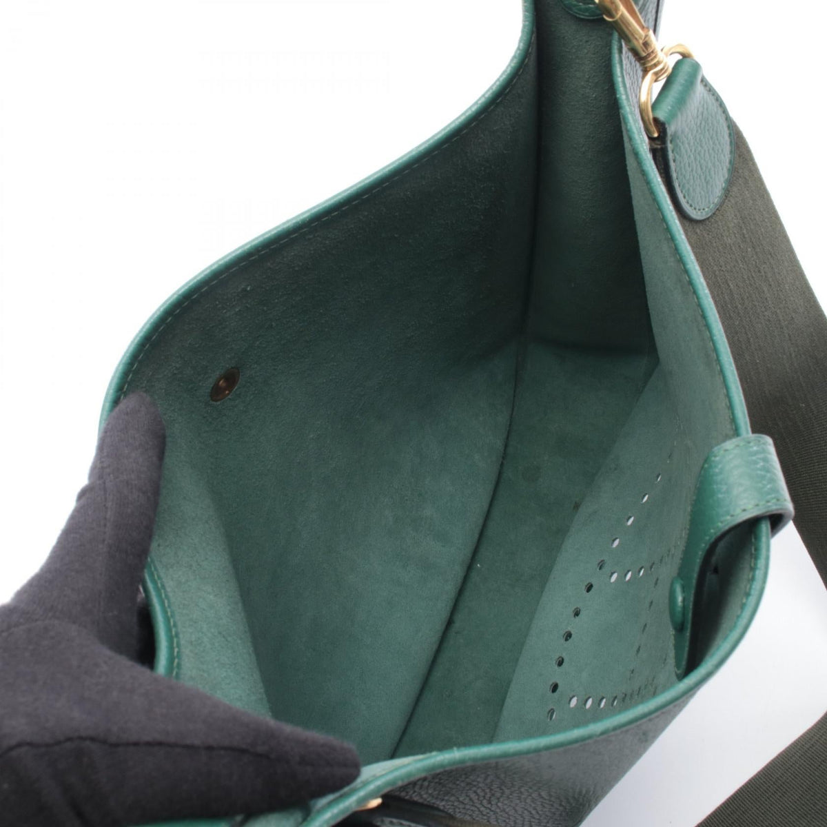 HERMES Evelyne 1 Anne GM Shoulder Bag Green Courchevel Other Courchevel 2120300045353