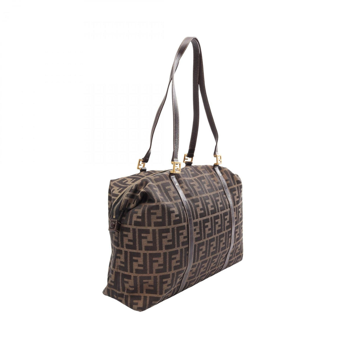 FENDI Zucca Tote Bag Brown/Black canvas leather 2101219647180