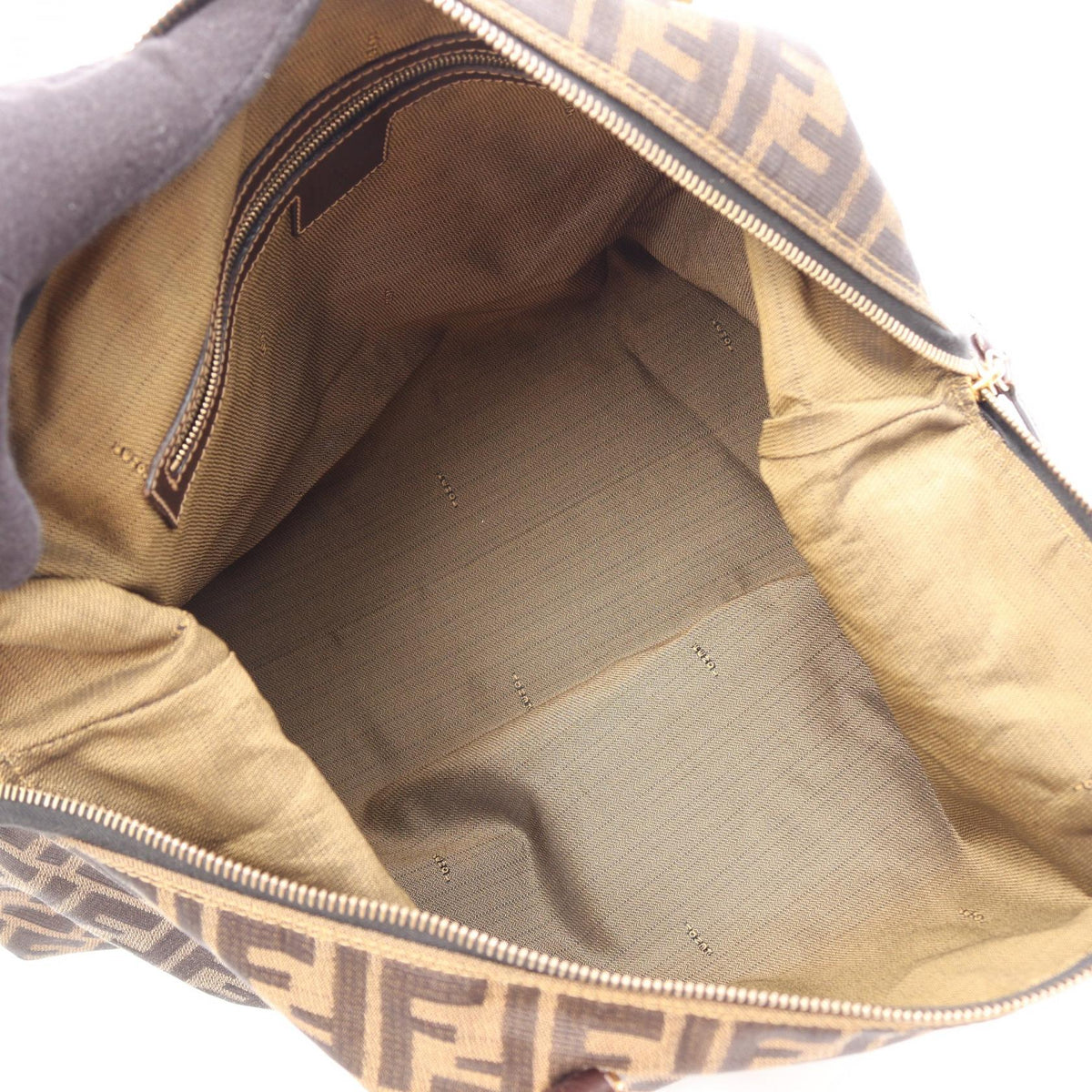 FENDI Zucca Tote Bag Brown/Black canvas leather 2101219647180
