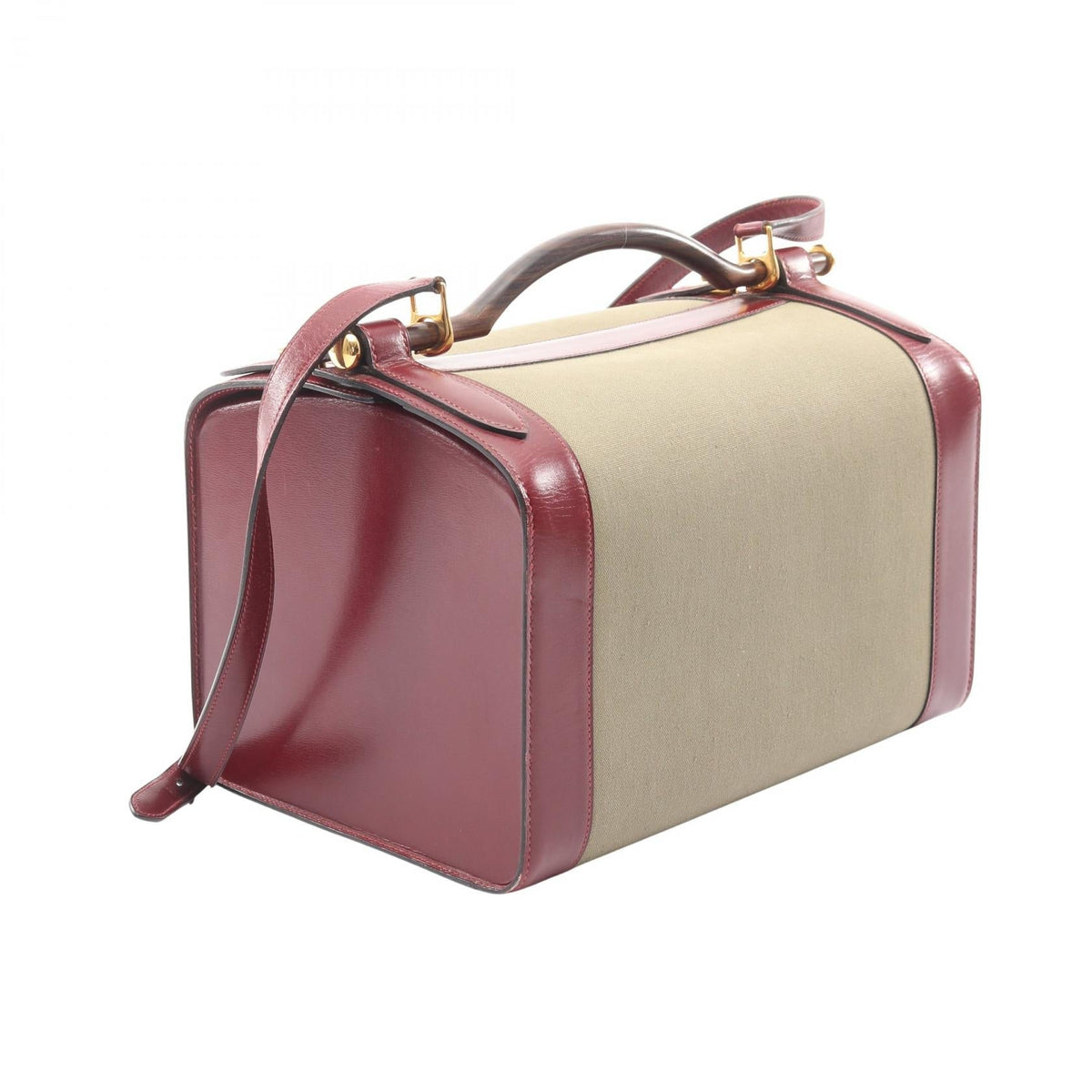 HERMES Cosmos Rouge H Shoulder BagRouge H Rouge H Beige/Bordeaux Toile officier Calfskin (cowhide) canvas 2101219657615