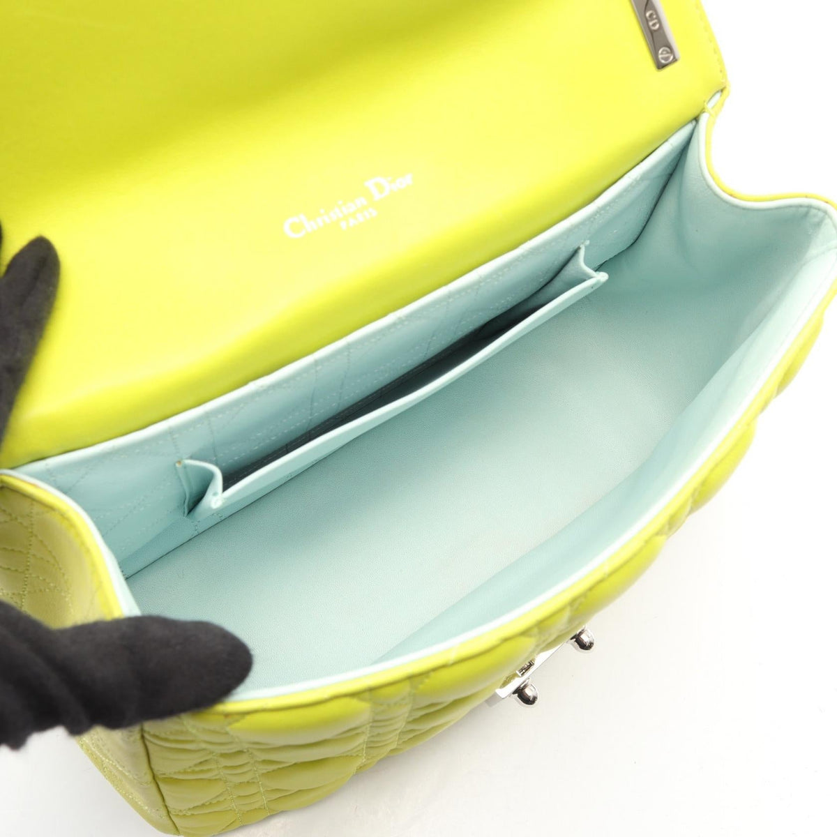 Dior New Rock Cannage Neon Colors Shoulder Bag Green leather 2101219672106