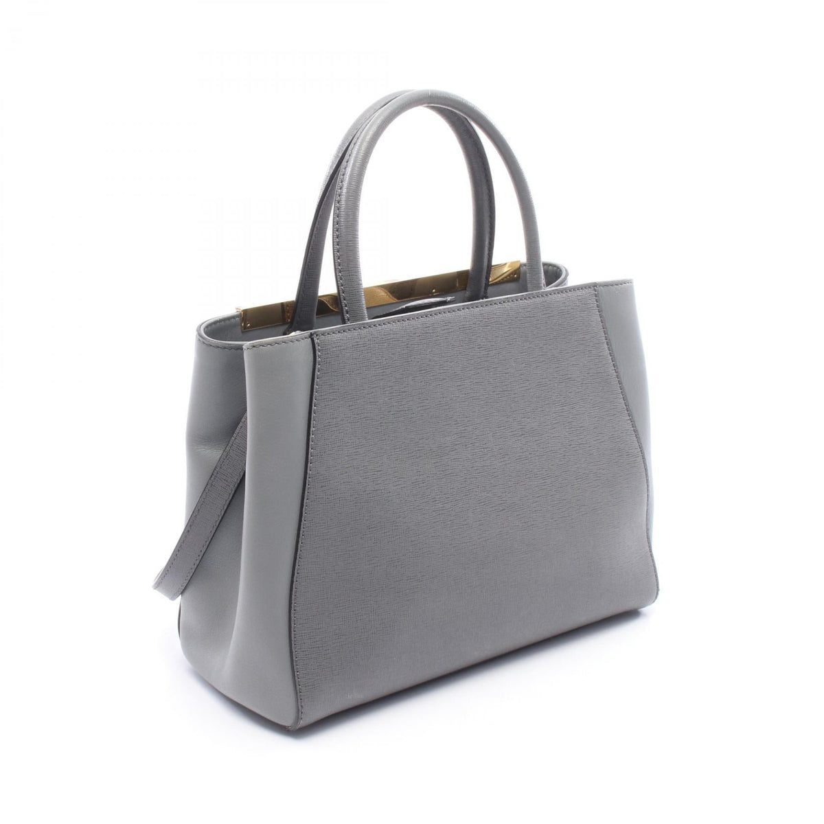 FENDI PETITE 2JOURS Petite Toujours 2WAY Handbag Gray leather 8BH253 2101219718064
