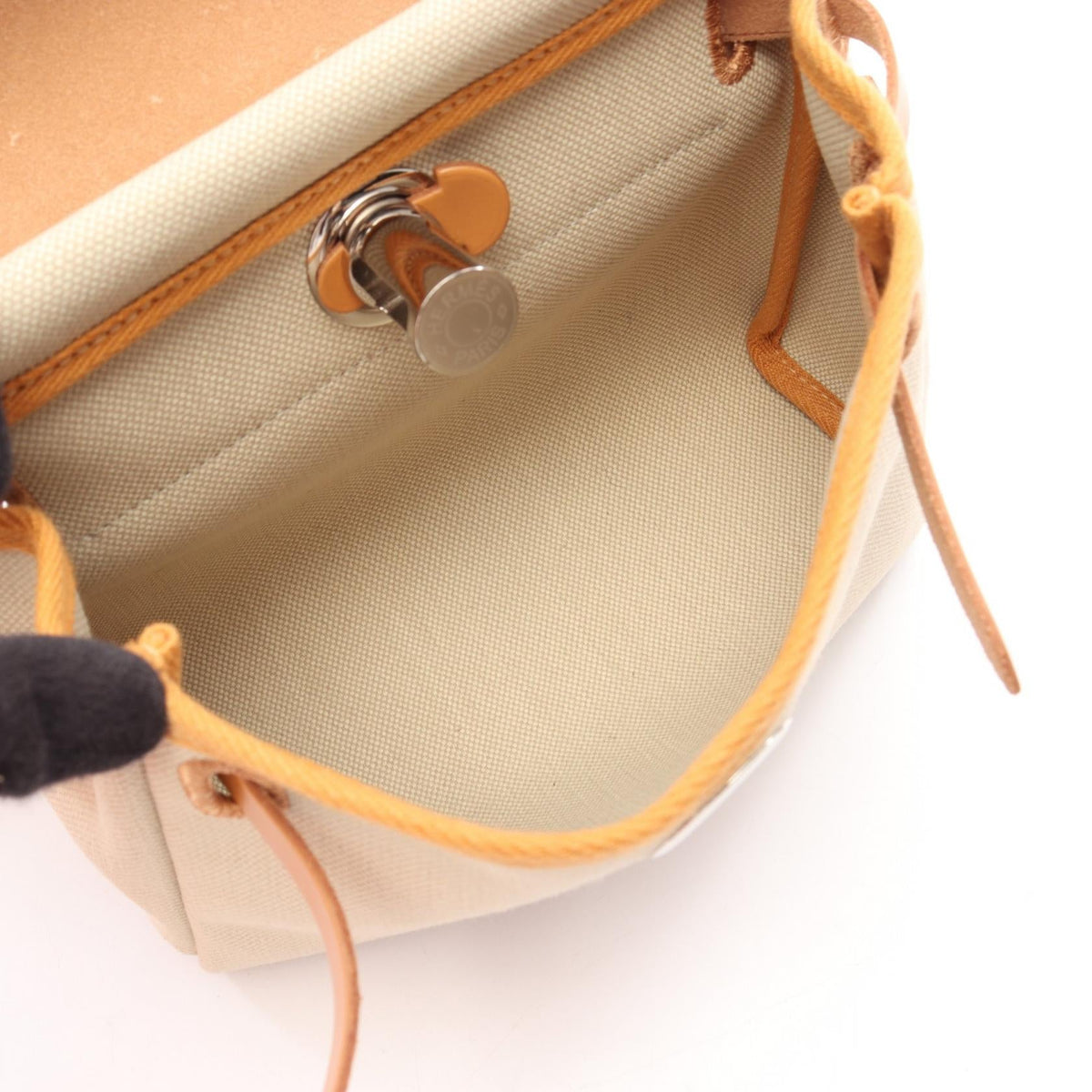 HERMES Alebag Zip Mini Beton Natural sable Shoulder Bag Beige/Brown Towar Military Other Toile Military / Vache leather hunter 2101220100094