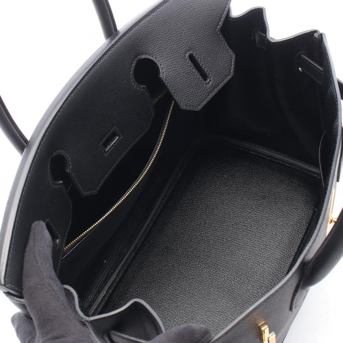 HERMES Birkin 30 Handbag Black Epsom Other Epsom 2101220100964