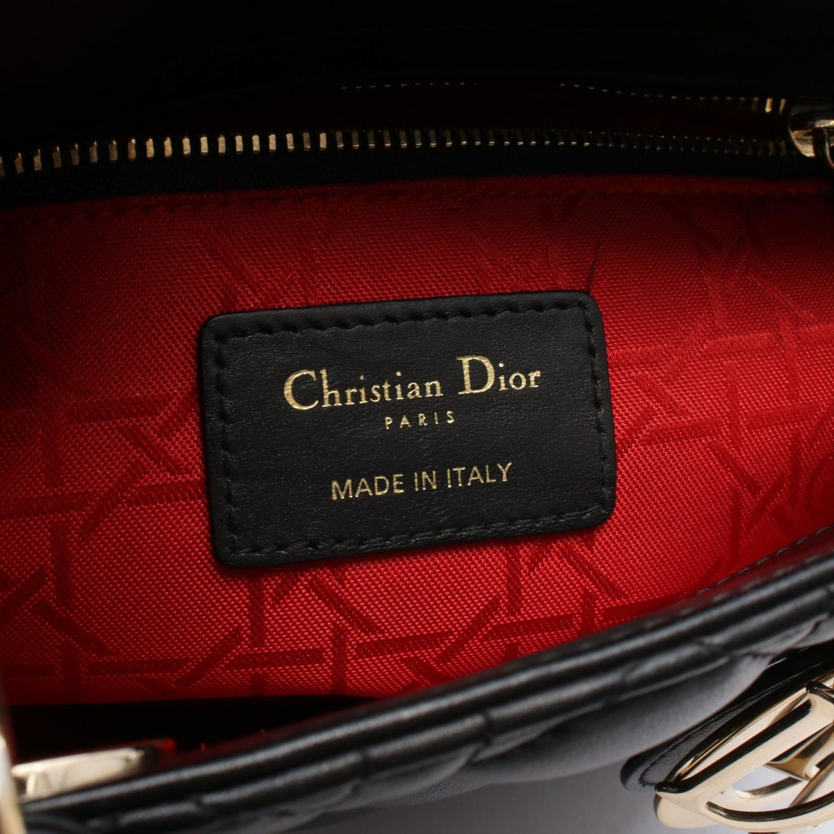 Dior My ABCDior Lady Christian Dior Small Cannage 2WAY Handbag Black leather 2101220102678