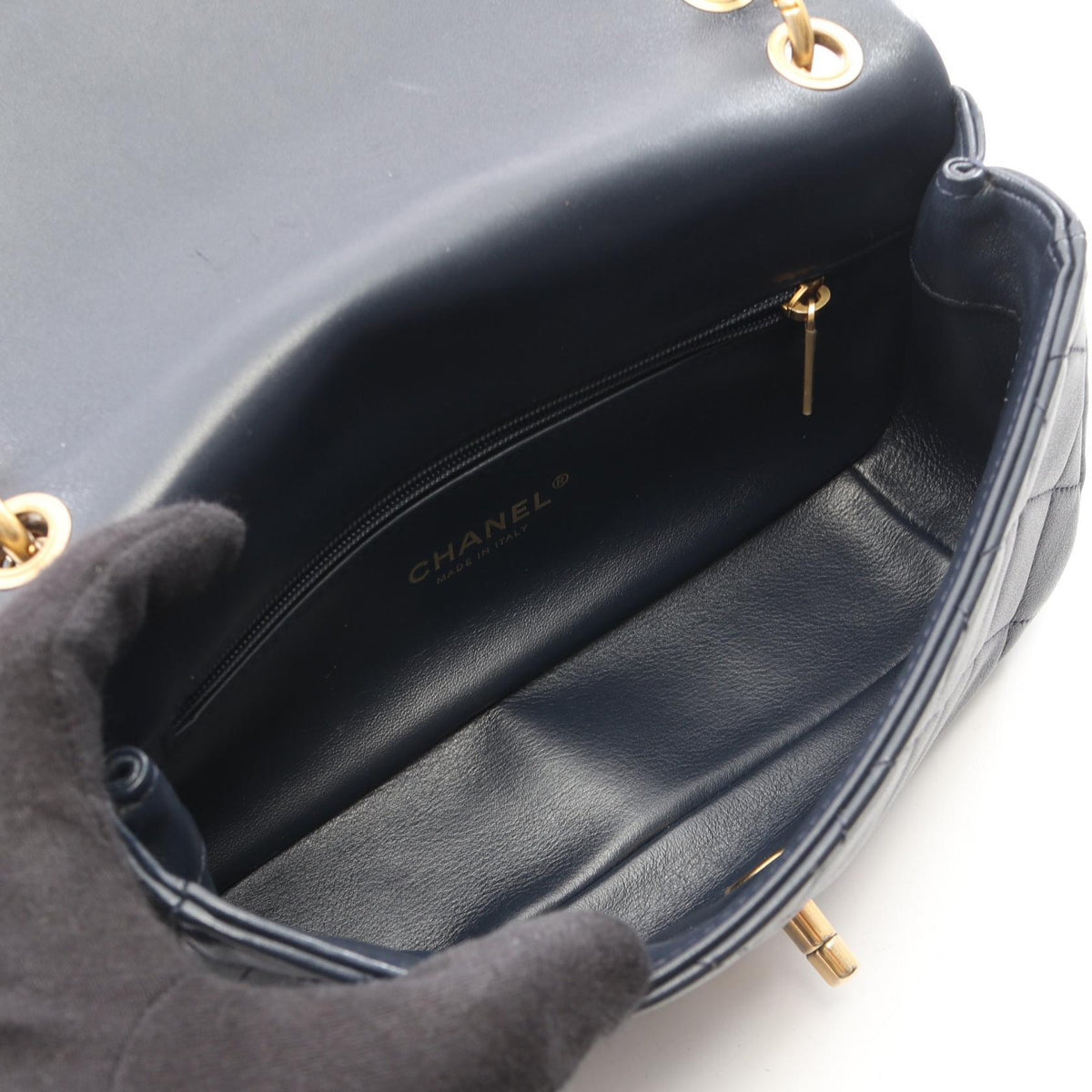 CHANEL Navy Matelasse 2WAY Lambskin (sheep leather) 2101220083700
