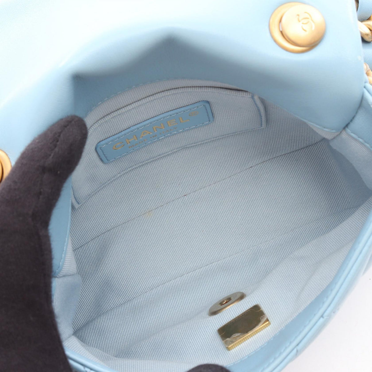 CHANEL Blue Matelasse combination metal fittings Lambskin (sheep leather) 2101220083687