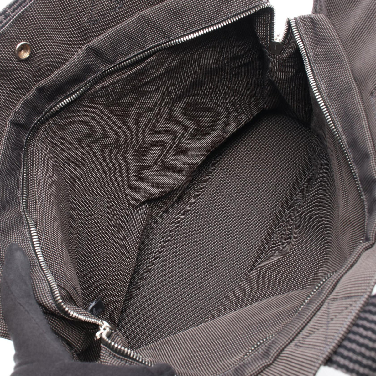 HERMES HerlineMM Tote Bag Gray canvas 2101220083762