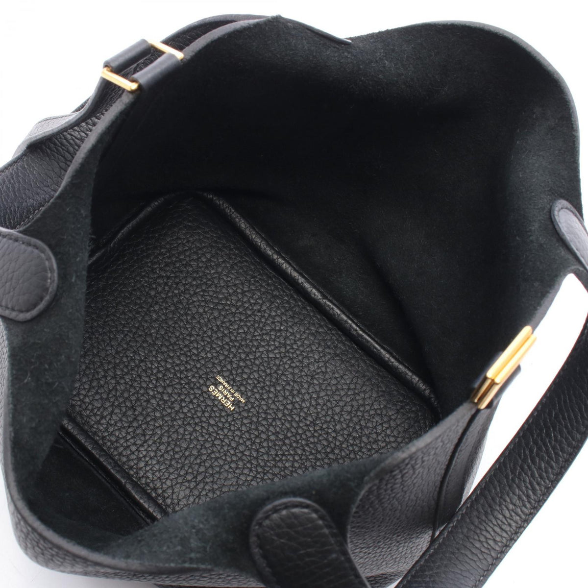 HERMES Picotin Lock PM Handbag Black Taurillon Clemence Other Taurillon Clemence 2101220083830