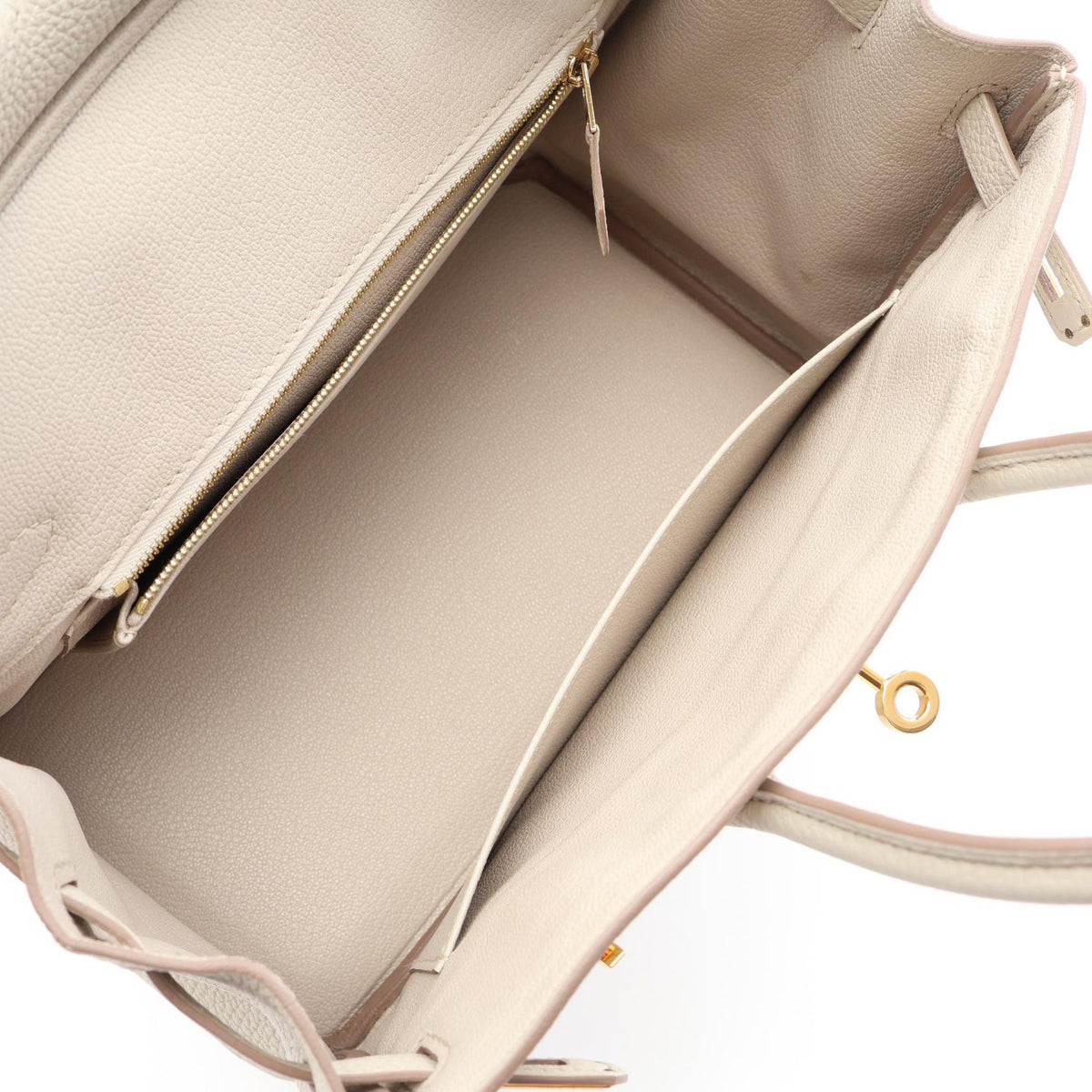 HERMES Birkin 25 Beton Handbag Beige Togo leather Other Togo leather 2104102530965