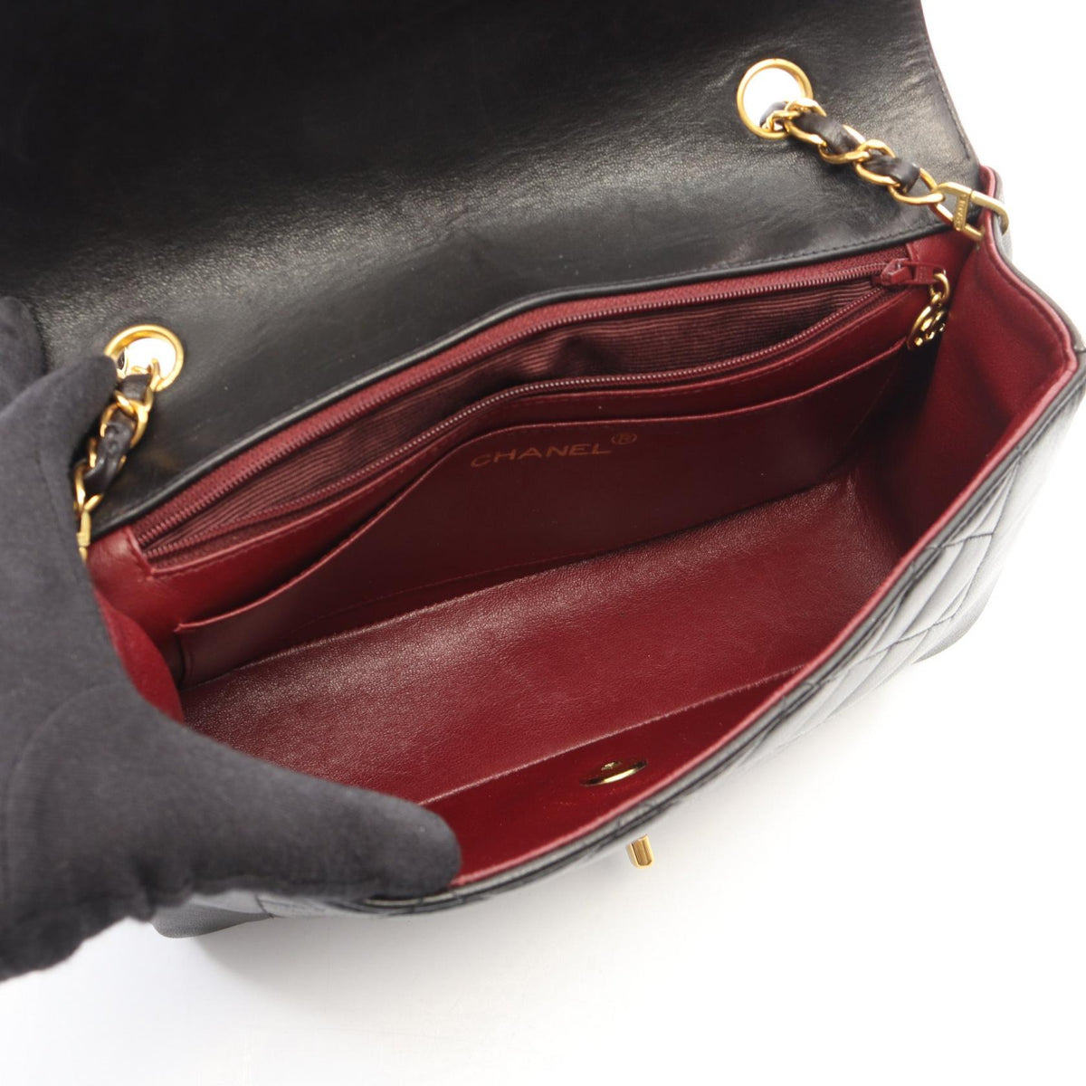 CHANEL Black Matelasse Diana Flap Lambskin (sheep leather) A01165 2101220084455