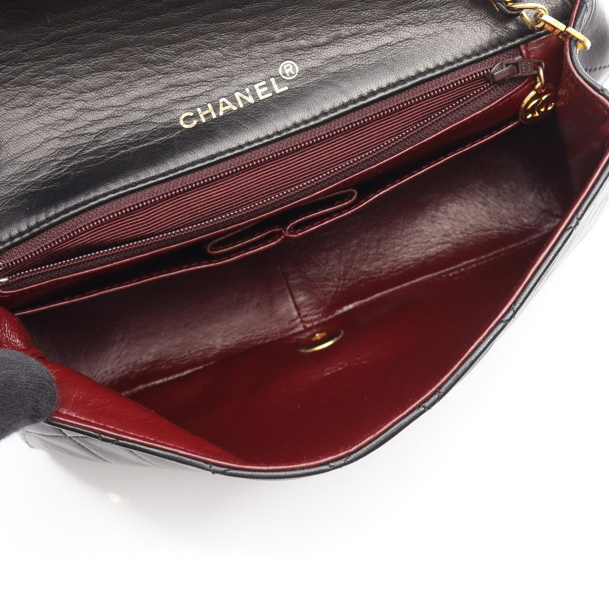 CHANEL Black Matelasse full flap Lambskin (sheep leather) 2101220084509