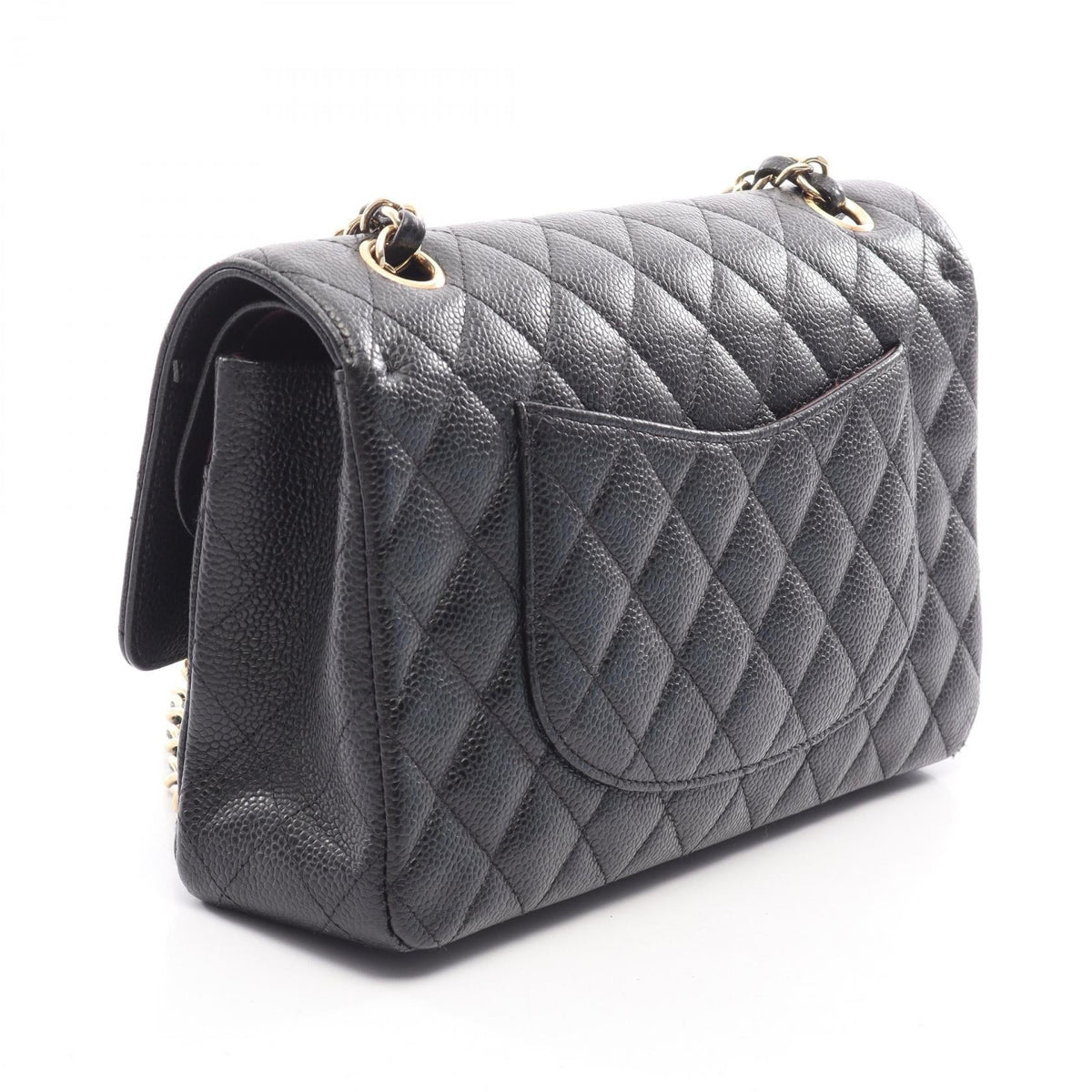 CHANEL Black Matelasse W flap Grained Calfskin leather 2101220083731
